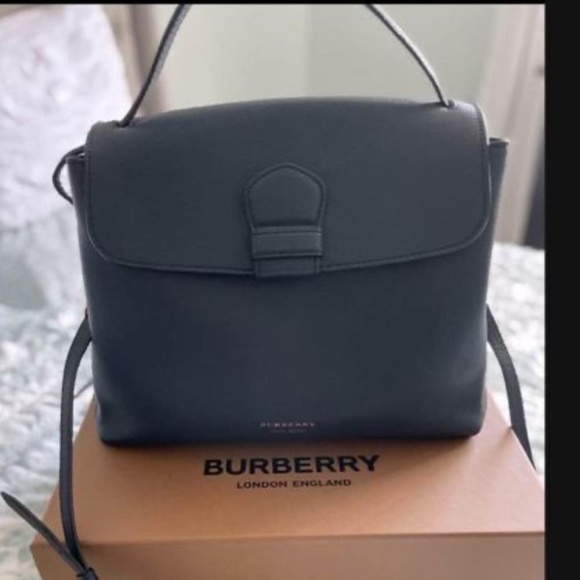 Burberry Handbags - Burberry Derby Camberley Ink Blue Leather Shoulder Bag